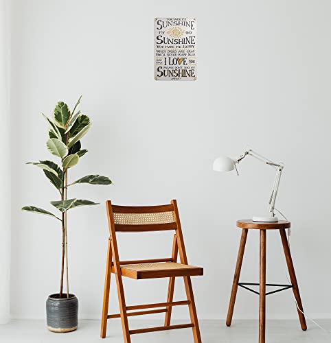 Erlood You Are My Sunshine Decorative Sign Cream With Grey Lettering Metal Tin Sign, Vintage Plaque Poster Home Wall Decor #TOP5