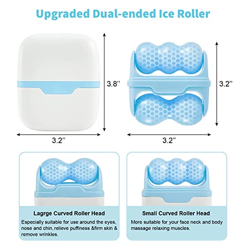 Hanmier Ice Roller For Face ，Ice Face Roller Cold Therapy Tools, Cold Facial Ice Roller Massager For Eye Puffiness, Migraine, Tmj Pain Relief & Minor Injury, Skin Care Products (Blue) #TOP4