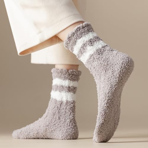 Image of Tergy 6 /20 Pairs Fuzzy Socks Soft Cozy Fluffy Warm Winter Sleep Plush Bed Microfiber Slipper Fleece Socks for Women