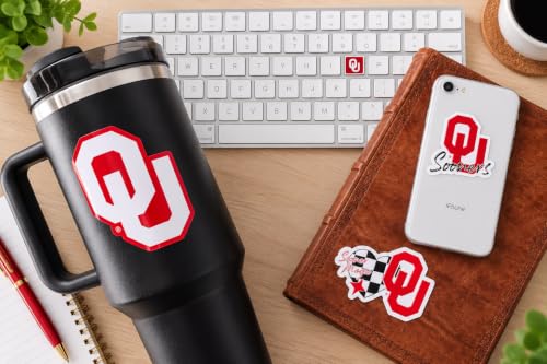 Image of Oklahoma Sooners Stickers OU Decals Merch Gifts Car Football Vinyl 14 Pc