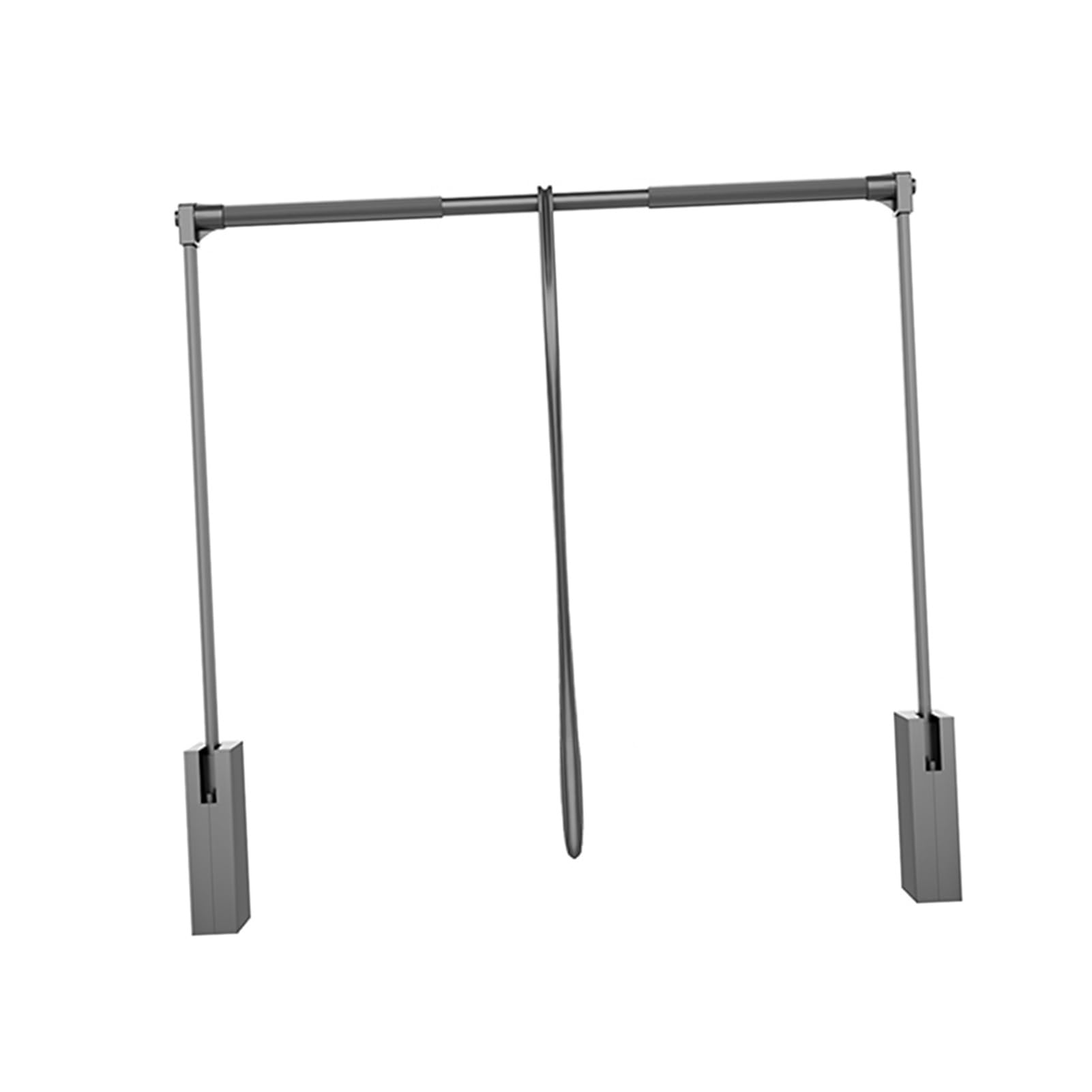 GTHTUHFD Pull Down Clothing Storage Rod Adjustable Width With Double Buffering,Wardrobe Rail For Cloakroom Cabinets W-660-890mm