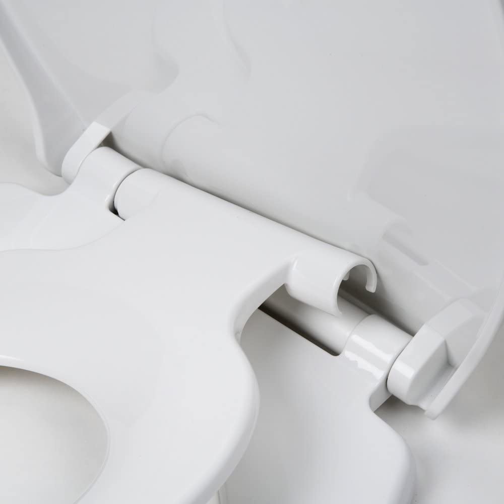 Tiger Tulsa Toilettensitz mit integriertem Kindersitz, WC-Sitz mit Absenkautomatik und Easy-Clean-Funktion, integrierter Sitz für Kinder mit magnetischer Halterung, Weiß, Edelstahlbefestigung