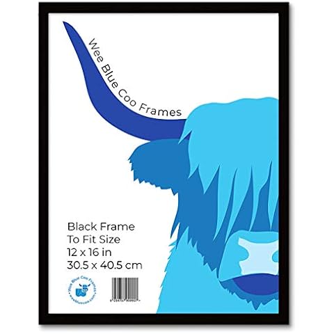 12x16 Black Wooden Picture Frame 12 x 16 Inch (30.5 x 40.7cm) Acrylic Safety 'Glass' Photo Frame Cover
