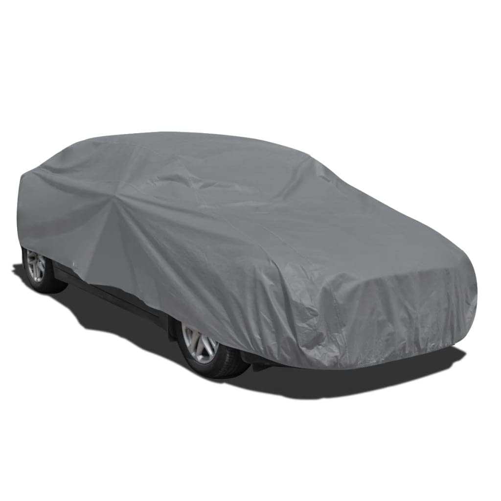 Autogarage Größe M 432x165x119 cm Abdeckplane für Limousinen Atmungsaktive Schutzhülle Autoabdeckung Staubschutz Grau