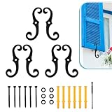 YEAROCK S Style Shutter Dogs Hardware, 6.3' Metal Shutter Fasteners with Set Screwsl, Decorative Window...