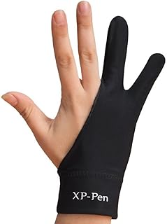 XP-Pen Tech AC01 Artist Glove Lycra Glove for Drawing Tablet Display LED Light Box free size（Black）