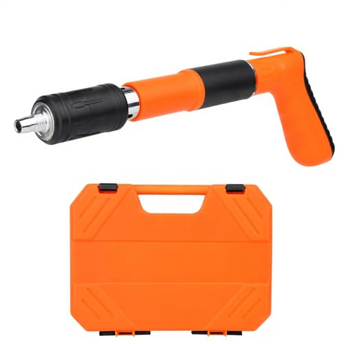 Image of SONEE Concrete Nail Gun Kit, 5 Speed Adjustable Manual Nail Gun for Concrete, Woodworking Decoration Nailer Gun, Wall Fastening Tool (Orange)