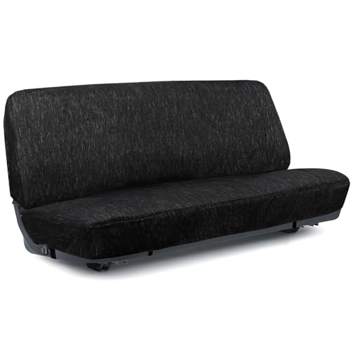Image of Leader Accessories Bench Seat Cover for Full Size Pickup Trucks, Black | Solid Bench Seat Cover for Pickup SUVs, Heavy-Duty Woven Fabric Protect Dirt, Stains, Universal Fits Ford, Chevrolet, Dodge