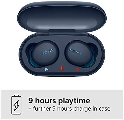 Sony WF-XB700 Truly Wireless Bluetooth Headphones, with Extra Bass, up to 18h battery life, splash and sweat resistance, Built-in Mic and Voice Assistant - Blue