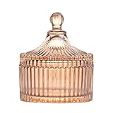BHGRTSQ Elegante Tarro de Cristal con Tapa para Caramelos, Tarro de Cristal con Forma Creativa para Dulces, Chocolates, Galletas, ámbar clásico, Elegante, Bodas, Fiestas, Regalos(Size:5.9in,Color:A)