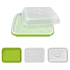 SUNPRO 2-Pack Seed Sprouter Tray BPA Free PP Soil-Free Big Capacity Healthy Wheatgrass Grower Sprouting Container Kit with Lid (2, Green) #2
