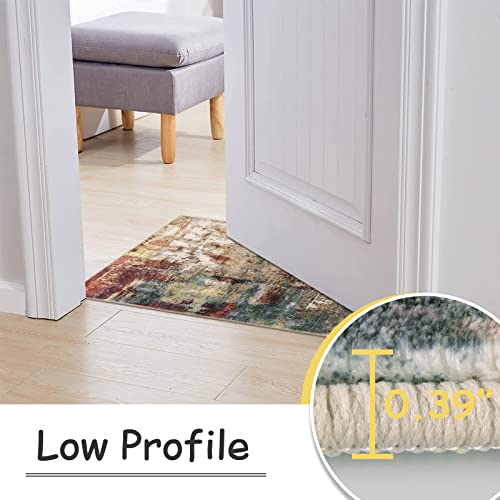 Lahome Modern Abstract Bathroom Runner Rug, 2X4.3 Red Entryway Carpet Runner Rugs With Rubber Backing, Soft Washable Non Slip Laundry Room Rugs And Mats For Bedroom Door Foyer Kitchen Hallway #TOP3