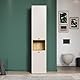 trendteam smart living - Sao Paulo - Hochschrank - Kashmir (Beige)/Evoke Eiche - Badezimmerschrank mit offenem Fach und 3 Einlegeböden - (BxHxT) 40 x 186 x 31 cm - Soft-Close-Funktion