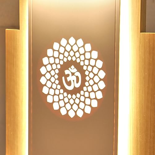 Temple en bois Puja Mandir marron équipé de lumière LED pour intérieur - 3