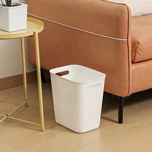 UUJOLY Plastic Small Trash Can Wastebasket, Garbage Container Basket for Bathrooms, Laundry Room, Kitchens, Offices, Kids Rooms, Dorms, 3.5 Gallon, White by UUJOLY - Image 4