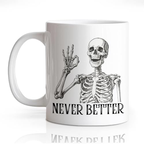 DYJYBMY Skeleton Mug, Funny Halloween Coffee Cup