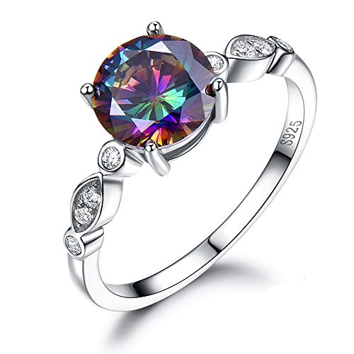 Ginger Lyne Collection Mystic Topaz Lab Created 8mm Sterling Silver Engagement Statement Ring
