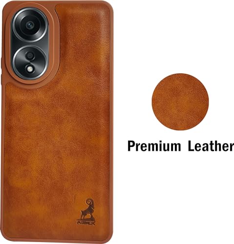 Image of AIBEX Shield Back Cover Case Compatible with Oppo A38 4G / Oppo A18 4G Back Cover | Flexible Vegan Leather | Full Camera Protection | Raised Edges | Super Soft-Touch | Bumper Case