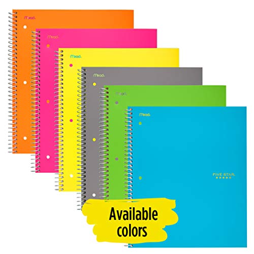 Cahier spiralé Five Star 5 sections avec papier ligné résistant