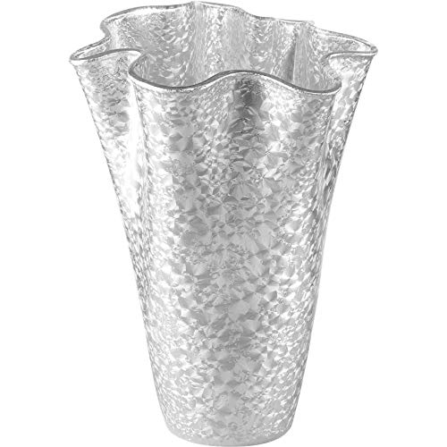 Argenesi vaso in vetro Harmony H.30cm argento