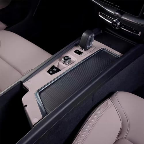 Image of Silicone Material Cup Holder Coaster for Volvo 2026 XC60 Center Console Gear Shift Protector, Automotive Accessories (2026 XC60 Centre Console Pad - Black)