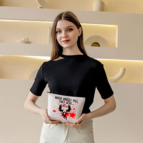 PLITI Lucifer TV Series Gift Lucifer Morningstar Wings Gift When Angels Fall They Also Rise Lucifer Quote Cosmetic Bag (Angels fall rise U) - Image 3