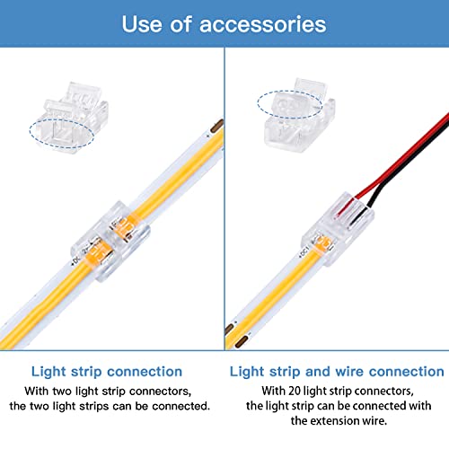 Hokimder 20 Pack 2 Pin Rgb Led Light Strip Connectors, 8Mm Waterproof Led Light Strip Track Lighting Connectors With 16.4Ft Led Wire Strip Lights (With Connector Pry And Screwdriver) #TOP2