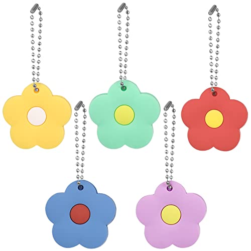 iplusmile 5Pcs Silicone Key Caps Cute Flower Shaped House Key Identifier Covers Flexible Rubber ID Tags Protector for Home Apartment Office Organization
