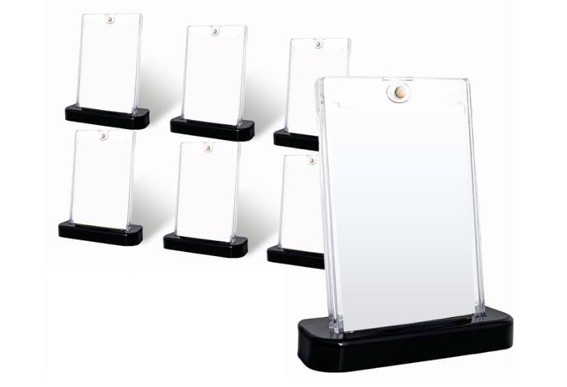 マグネットローダー 35pt UVカット カードローダー 台座付き 磁石式 スタンド ポケカ トレカ 保護 収納 ブラック ディスプレイスタンド