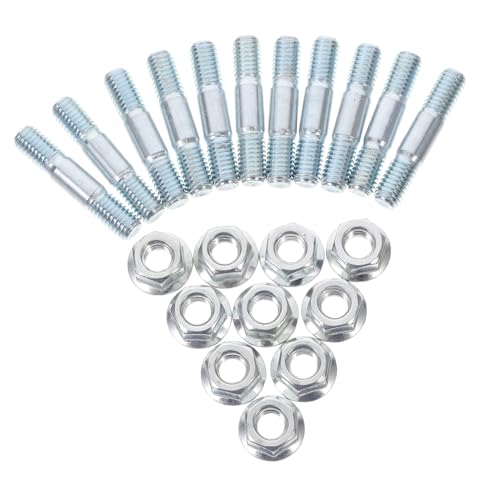 TOYANDONA Juego De Tornillos y Tuercas M8 De Doble Extremo para Motosierra, 10 Sets, Compatibilidad, Acero Metálico Resistente, Mantenimiento De Cadena para Uso Profesional y Bricolaje