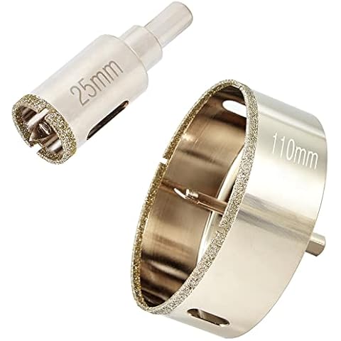 DaduoRi 1 Inch + 4 1/4 Inch Diamond Hole Saw with Pilot Bit, 1" +4.25" Tile Hole Saw with Center Drill Bit for Marble, Quartz, Granite, Ceramics, Porcelain Tiles, 1-1/2" Depth of Cut Cover