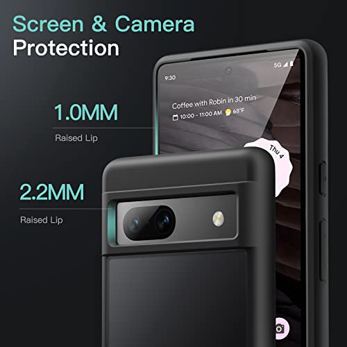 Image of JETech Matte Cover Case for Google Pixel 7a 6.1-Inch 2023, Frosted Translucent Back Protective Slim Phone Cover, Anti-Fingerprints (Black)