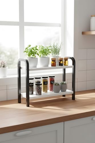 Metallica Concept Sude Tezgah Üstü Raf Düzenleyici Mutfak Banyo Rafı Baharatlık Çok Amaçlı Dolap Ahşap Beyaz - Görsel 4