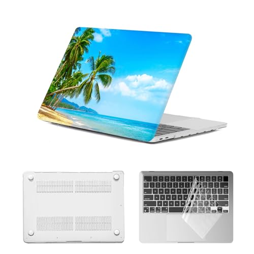 Funda Macbook Pro 16 A2141 carcasa rígida de plástico con cubre teclado diseño de playa
