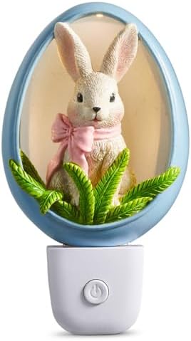 RAZ Imports Bunny Blue Night Light, 6-Inch, Resin, Multicolor