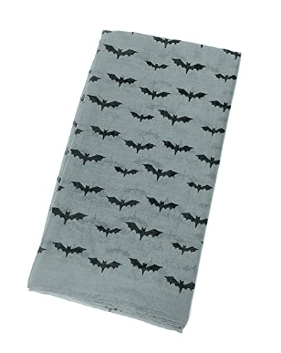 Gerinly Bat Print Scarfs For Women Lightweight Cotton Blanket Wraps Shawl Long Halloween Accessory Gift (Grey) #TOP4