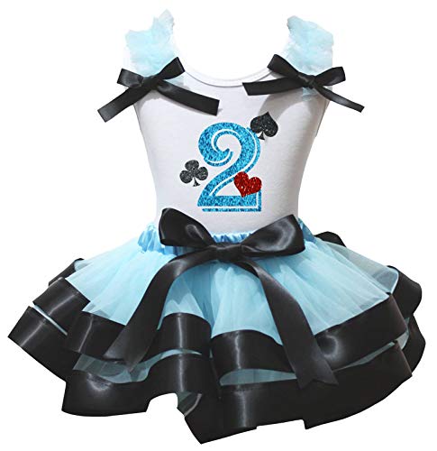 Jupe pétale bleue et chemise blanche pour les fêtes d'anniversaire et sorties en famille
