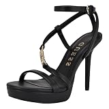 GUESS Rhinestone Chain Logo Platform Heels
