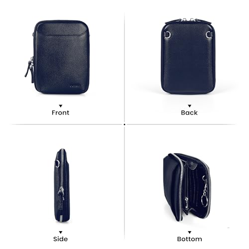 Image of befen Genuine Leather Crossbody Cell Phone Purse for Women, Small Zip Around RFID Blocking Crossbody Wallet Bags