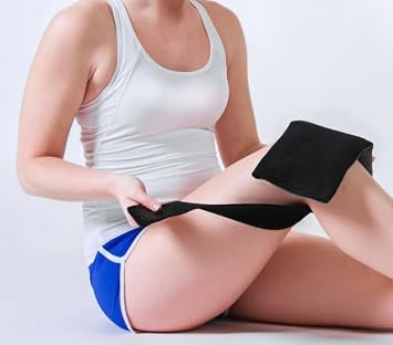 Cold and Hot Therapy Wrap, Black, Latex-Free, Non-Toxic, for Back, Abdomen, Hip, Sports Injury Prevention, Recovery (Small). kit Includes Flexible Gel Compress, Sleeve and Strap.