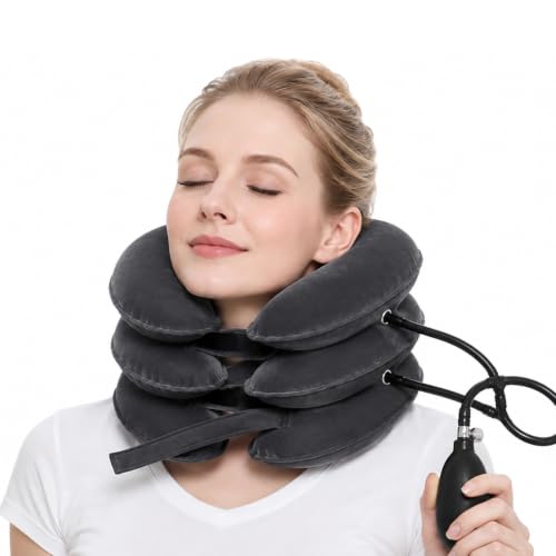 Adjustable Inflatable Neck Stretcher with Triple Leak Prevention