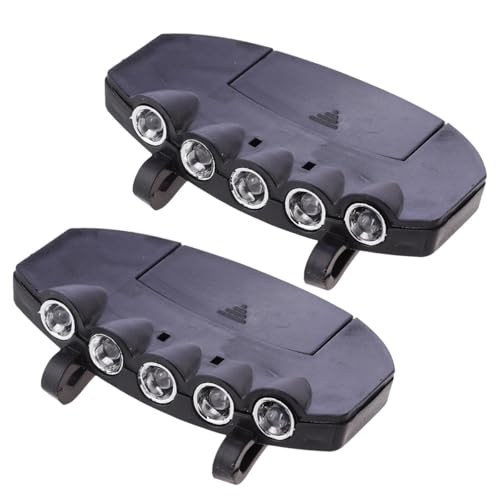 DOITOOL 2pcs Rechargeable Clip on Headlamp with Battery, Adjustable Lighting Modes, Plastic Hat Clip Torch for Outdoor Activities and Night Riding