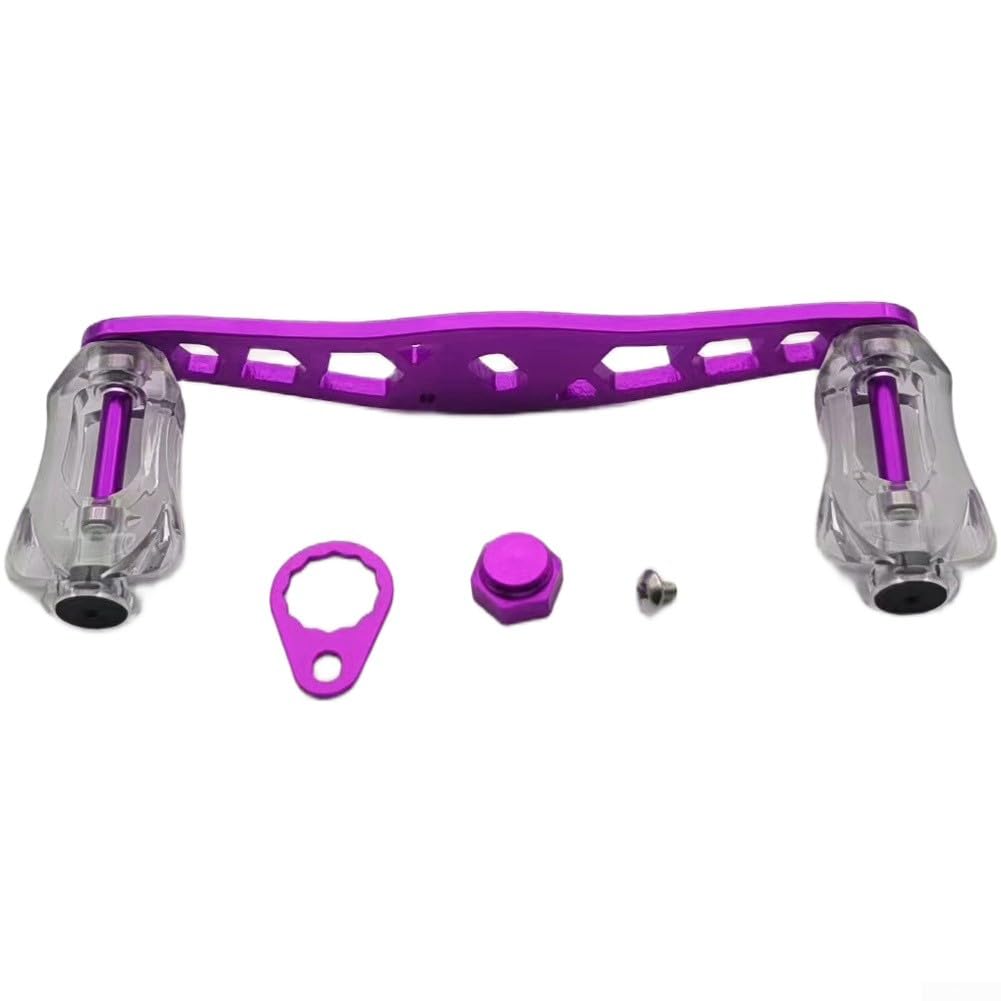 Elchuiaby Replacement Fishing Reel Handle 8x5mm Shaft Size Aluminum Alloy Knob with 105mm Long Handle to Enhance Reeling Power and Stability (purple)