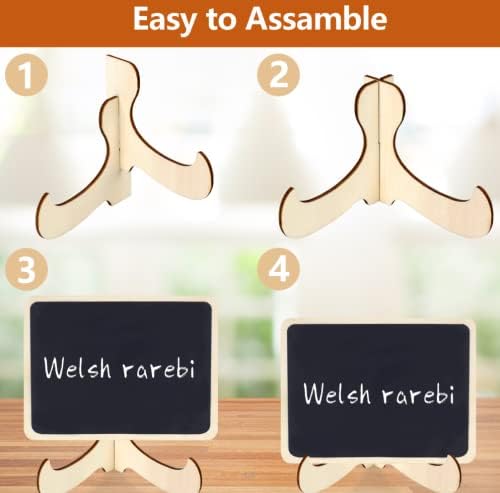 Mini Chalkboard Signs, 10 Pack Small Blackboard Vintage Chalk Board Signs, for Labelling Dishes, Table Numbers, Market stall(with Stands and Pens)
