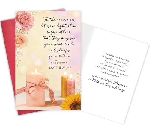 Gevinna Christian Mother's Day Card for Grandma or Mom, Mother's Day Greeting Card with Bible Verse, Mother's Day Gift from Children