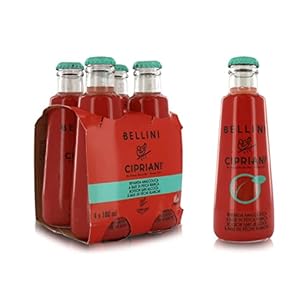 Cipriani Bellini Analcolico, Cocktail Italiano Senza Alcol alla Pesca Bianca, 4 x 180 Ml