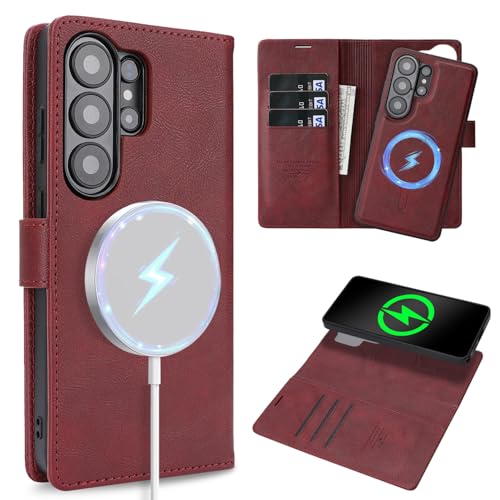 ���̓}�O�l�b�g 2in1 Galaxy S26 Ultra �p �P�[�X �蒠�^ Magsafe�Ή� �J�[�h���[ 3�� �M�����N�V�[ S26�E���g�� �J�o�[ �ϏՌ� ���^ �y�� TPU �� (���b�h)