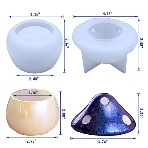 Voaesdk Mushroom Resin Jar Molds with Lid, Cute Mushroom Silicone Moulds, Jars Epoxy Mold for Jewelry Storage Box, Candy Container, Candle Holder, DIY Craft Home Decor by Voaesdk - Used condition - Image 3