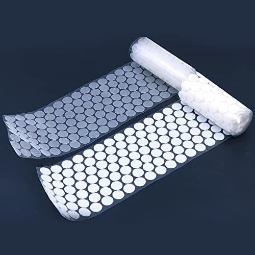 Tiardey 500 Paar Sets Klebstoff 0,59 Zoll/15 mm Durchmesser klebrige Rückseite Münzen Klettverschluss Selbstklebende Punkte Klebebnder Magische Klebepunkte