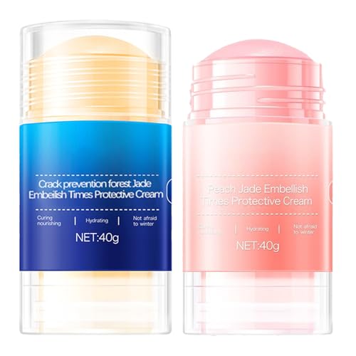 XICOFISS Crack Feet Prevention Stick, Anti Cracked Foot Cream For Dry Heels, Moisturizing Foot Balm Stick, Remove Dead Skin And Softening Dry Skin (Pink+Blue)